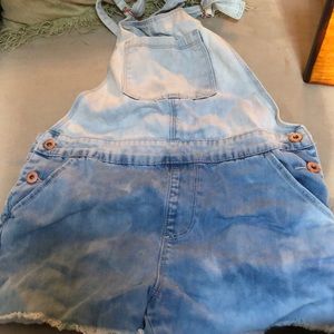 Girls cutoff overalls